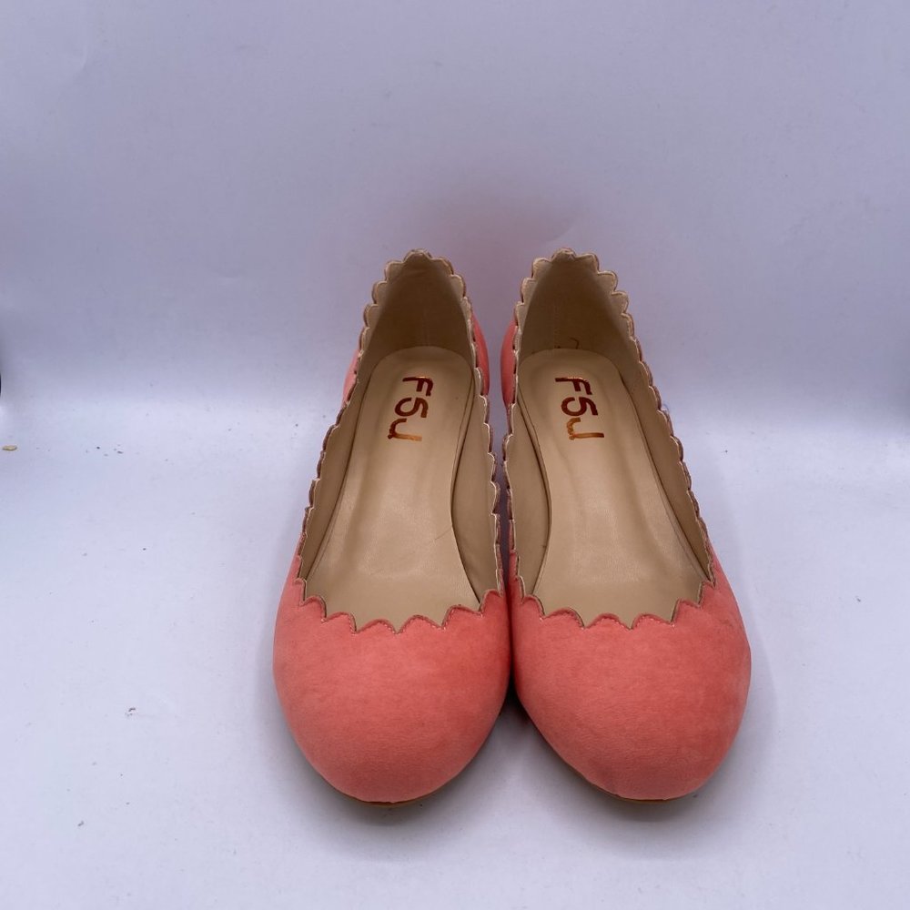 FSJ Pink Chunky Heels Suede Pump - Picture 3 of 11